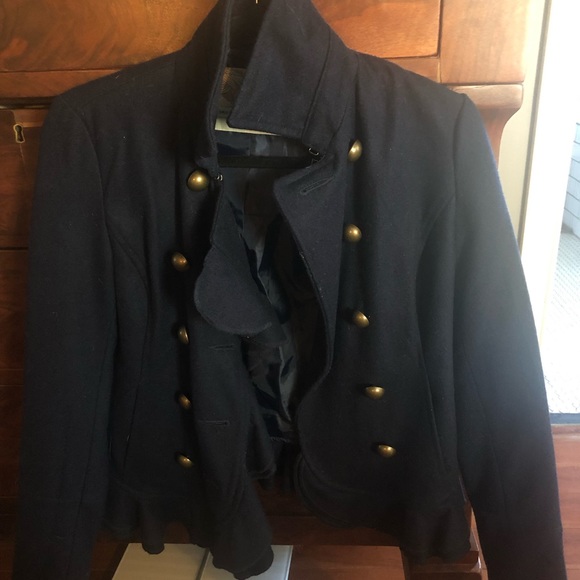Jackets & Blazers - Kimichi blue ruffle military coat
